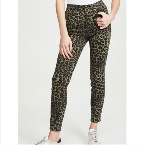 Good American Hi Rise Jegging Skinny Jeans GOOD WAIST Leopard Print Size 4/27 - Picture 1 of 11